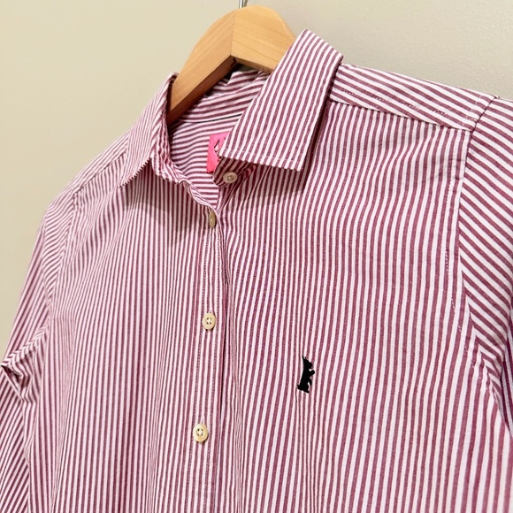 Y2K Vintage Juicy Couture Pink and White Long Sleeve Shirt - Picture 3 of 7